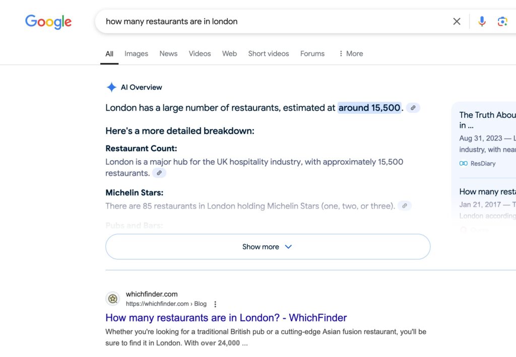 AI Overviews Mar 2025
